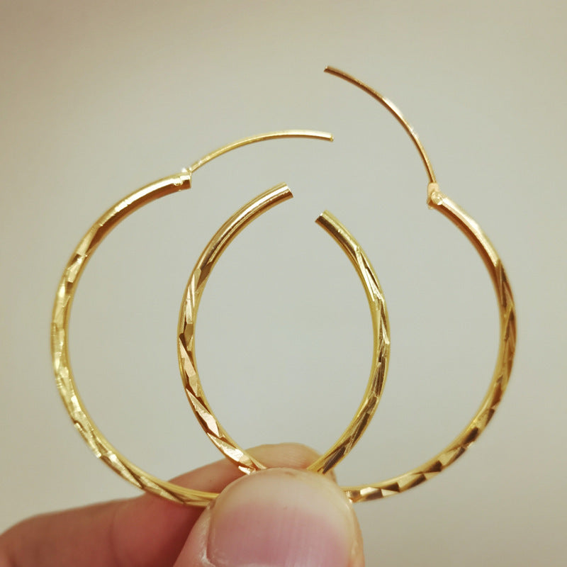 Gold-Plated Shimmer Hoop Earrings