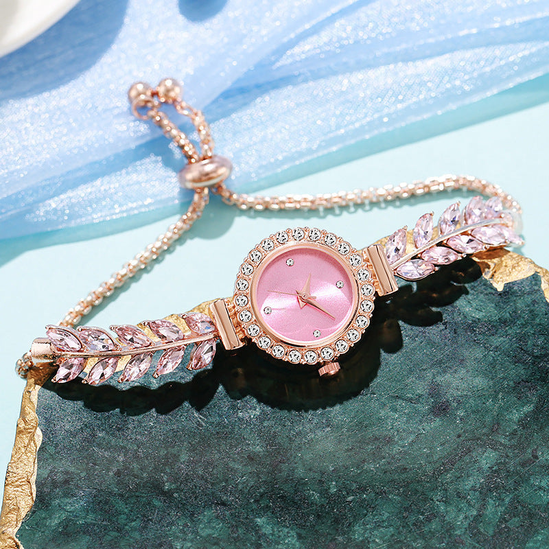 Sparkling Leaf Bracelet Watch