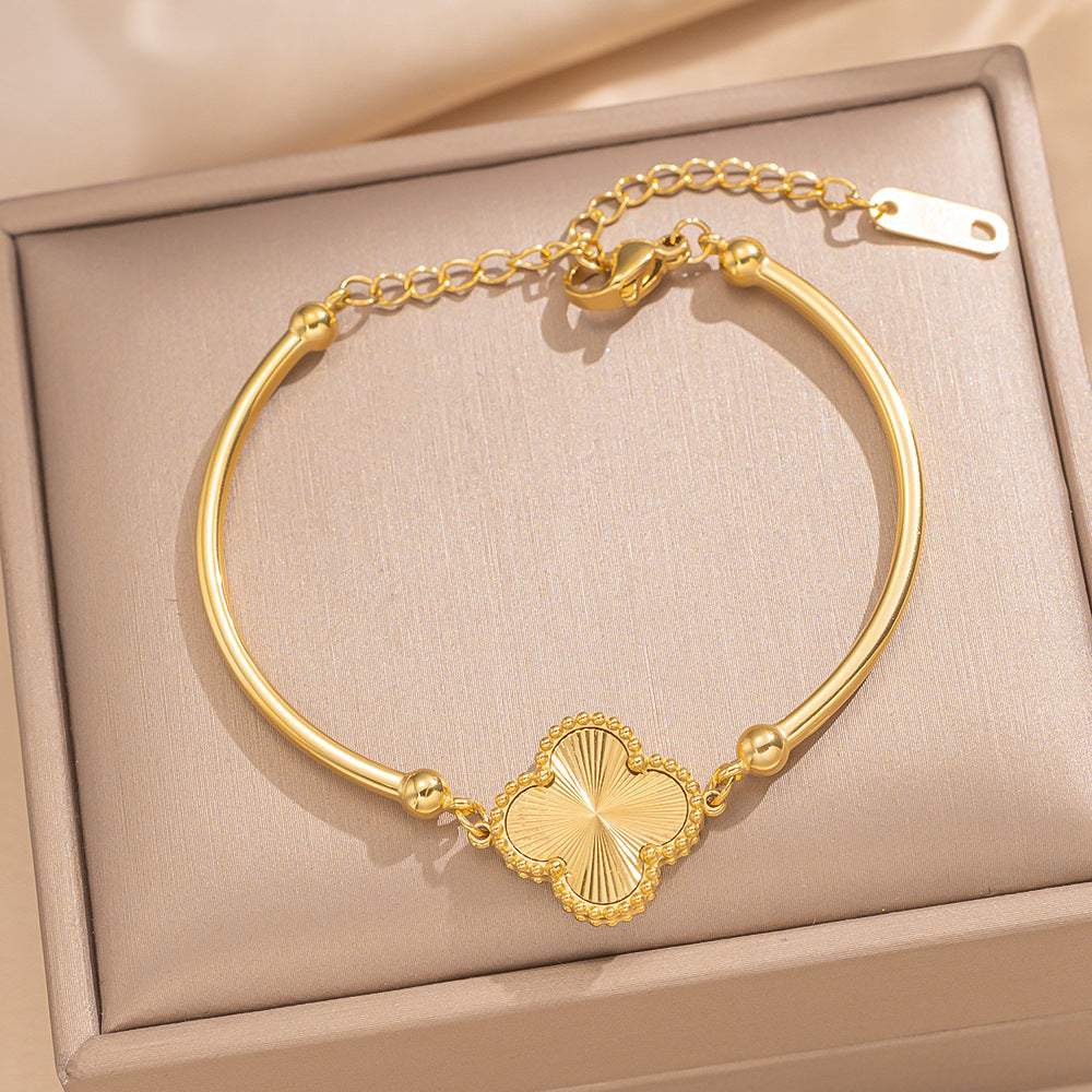 Waterproof Clover Bangle Bracelet