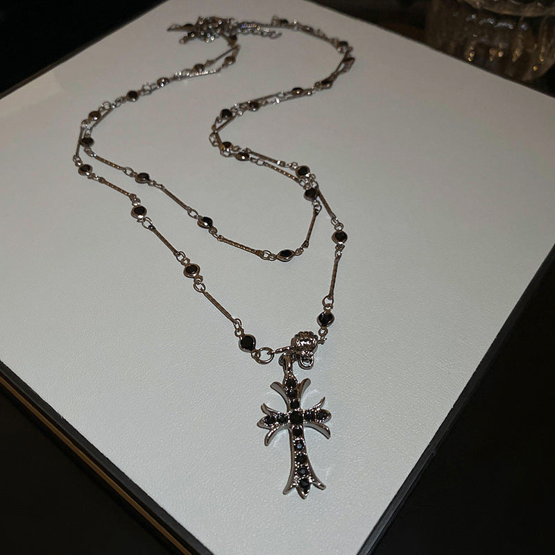 Layered Gothic Cross Necklace