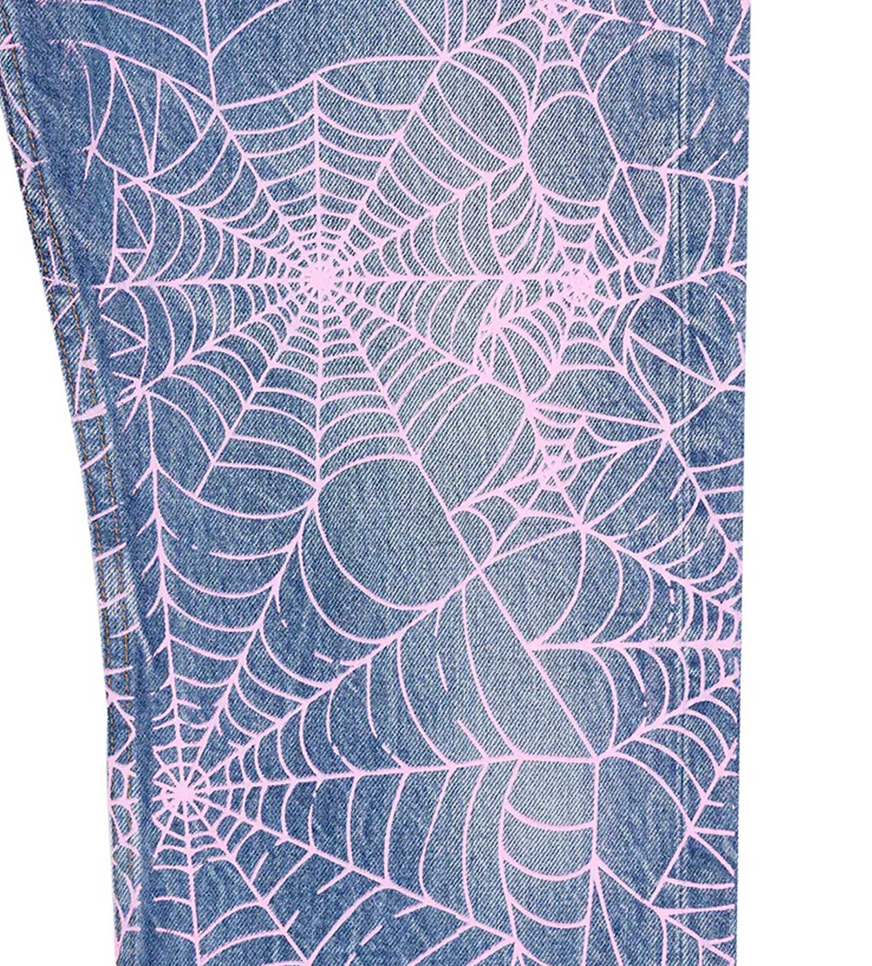 Sp5der AOP Web Vintage Denim 501 Blue/Pink