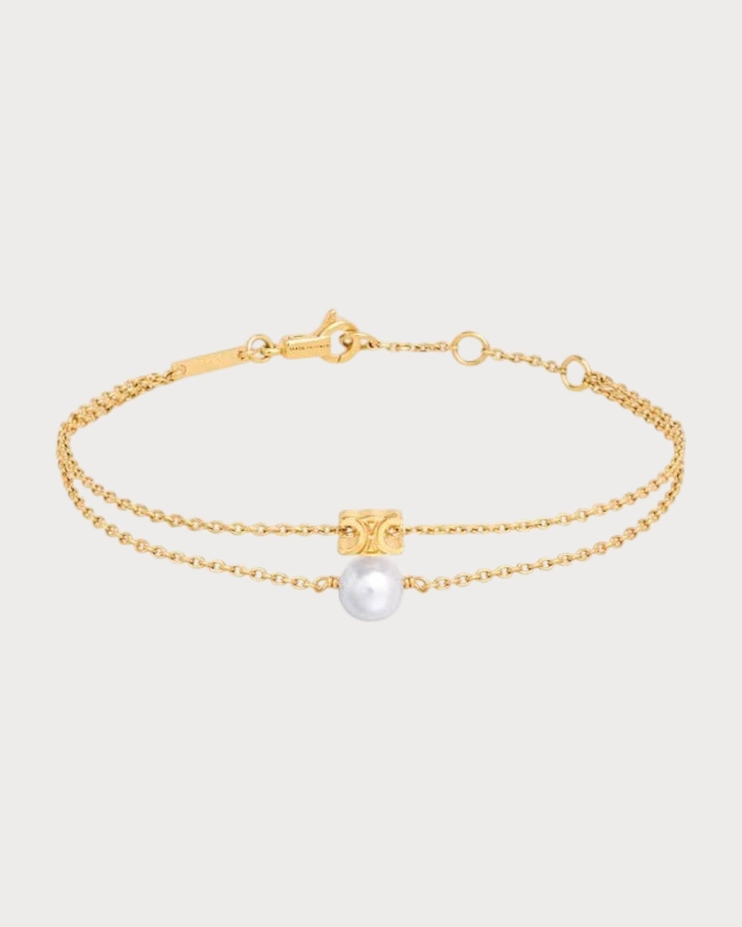 CELINE Les Perles Celine Bracelet Resin Pearl & Brass(Gold)