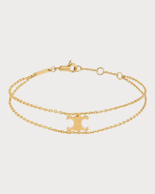CELINE Triomphe Suspended Bracelet Brass(Gold)
