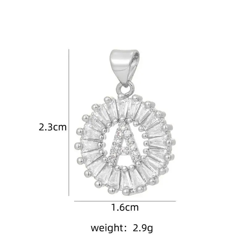 2-Pack Cubic Zirconia Initial Necklaces