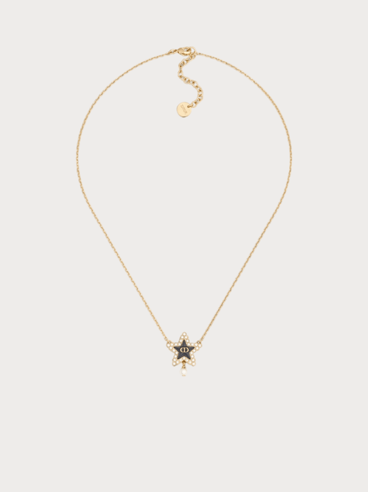 CHRISTAIN DIOR Petit CD Lucky Baroque Necklace(Deep Ocean Blue)