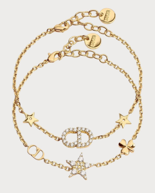 CHRISTIAN DIOR Clair D Lune Bracelet Set Gold-Finish Metal(Gold)