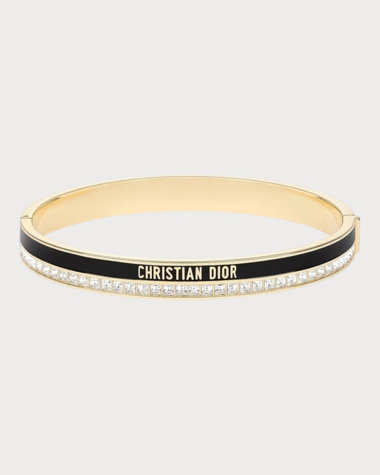 CHRISTIAN DIOR Dior Night Code Bangle Gold-Finish Metal(Black)