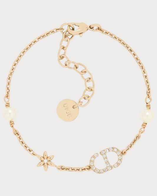 CHRISTIAN DIOR Petit CD Daisy Bracelet Gold-Finish Metal(Gold)