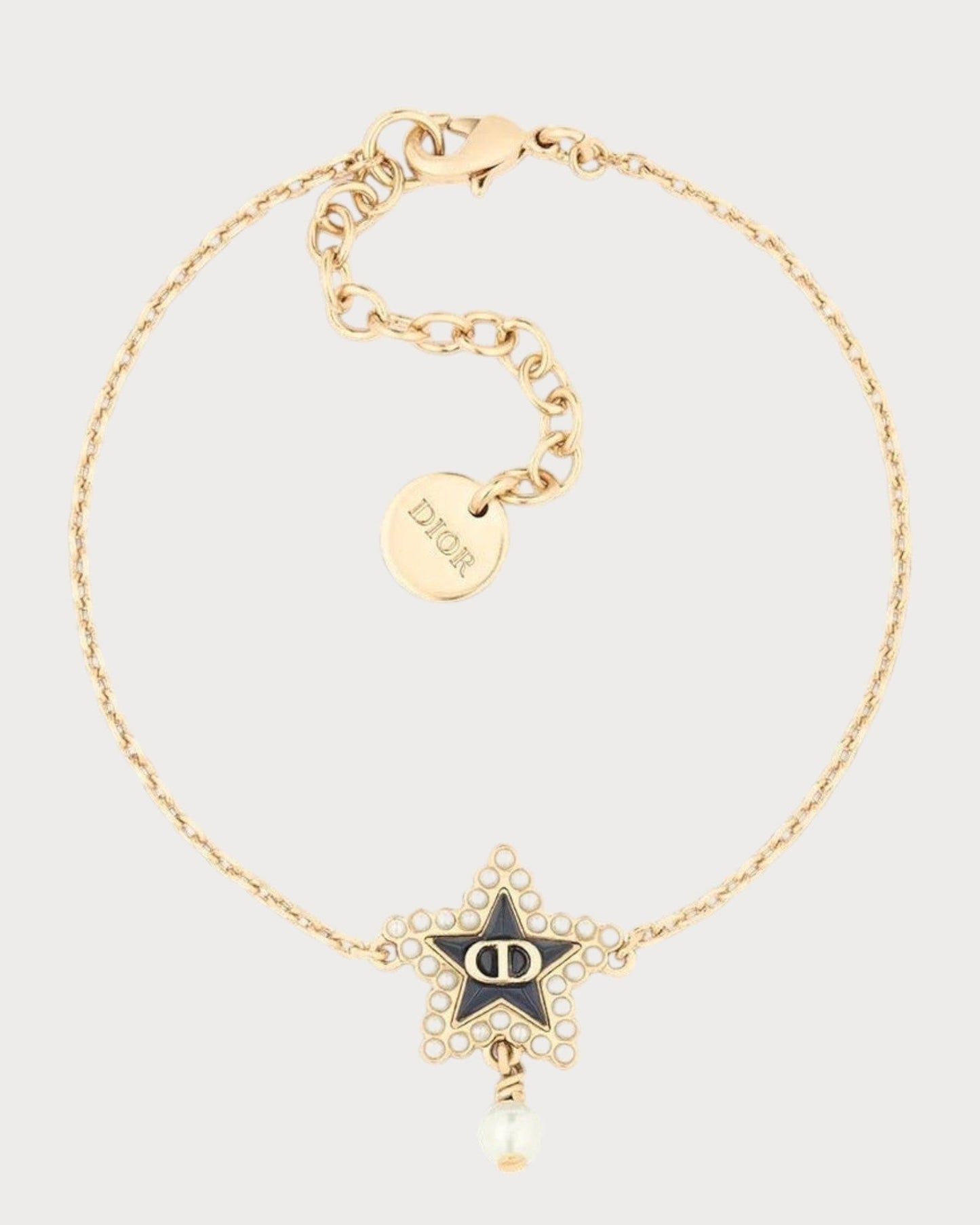 CHRISTIAN DIOR Petit CD Lucky Baroque Bracelet Gold-Finish Metal(Black)