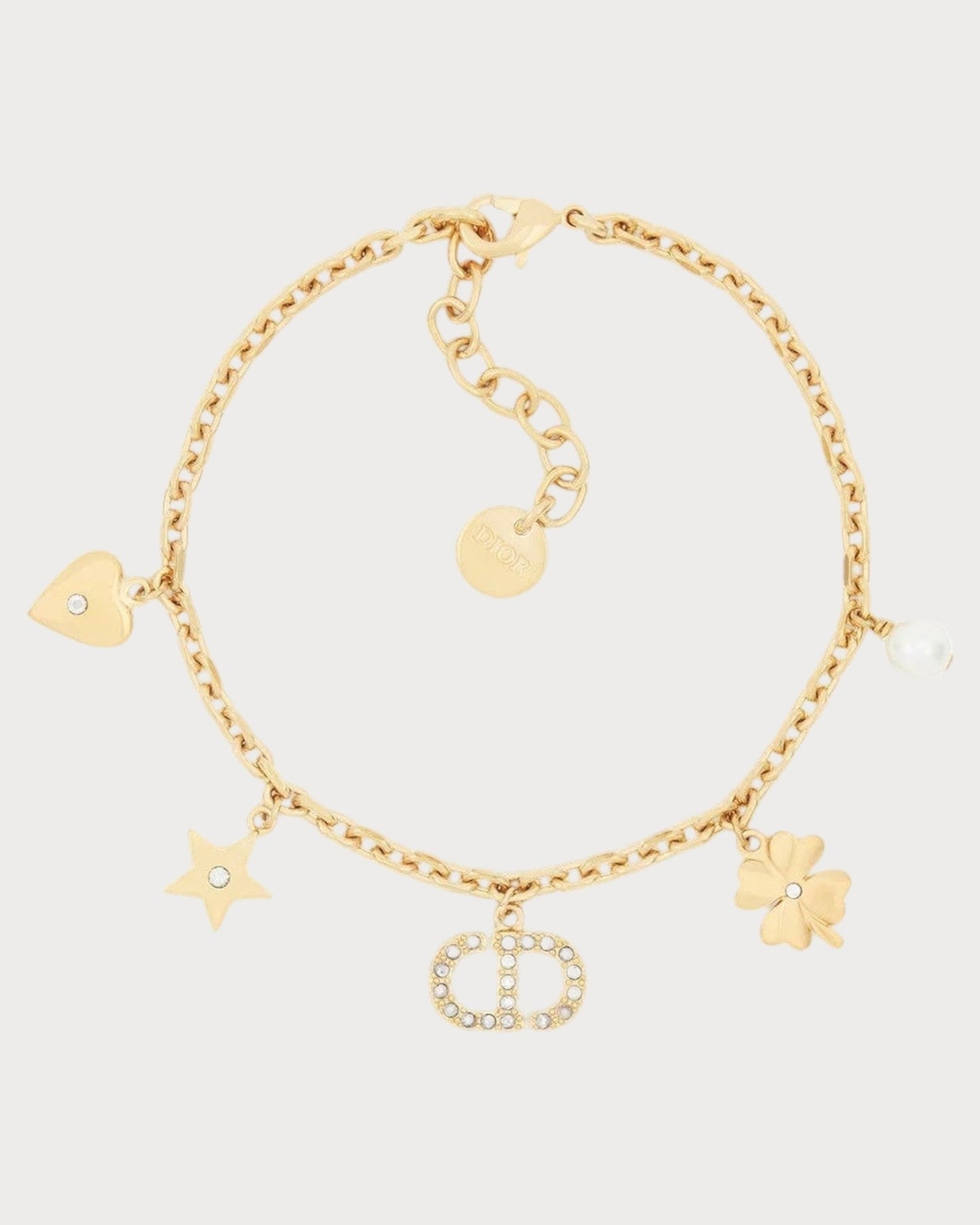 CHRISTIAN DIOR Petit CD Lucky Charms Bracelet Gold-Finish Metal(Gold)