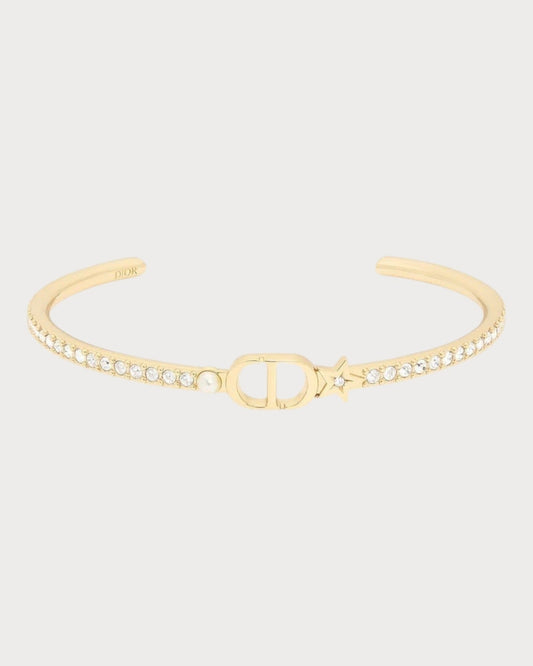 CHRISTIAN DIOR Petit CD Multi Bangle Gold-Finish Metal(White)