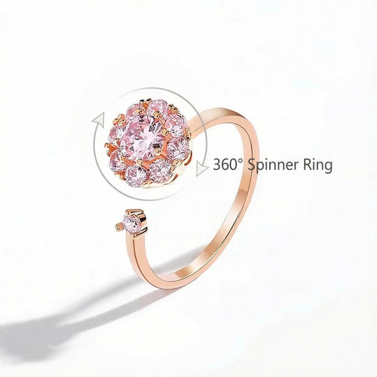 Sparkling Spinning CZ Stone Open Ring