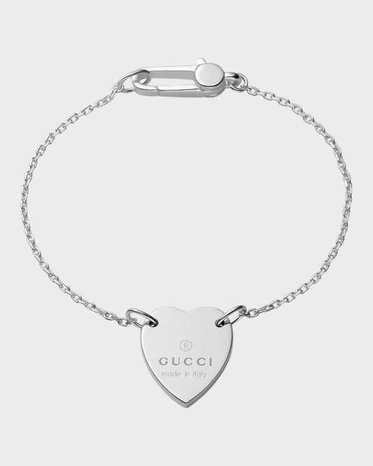 GUCCI Trademark Bracelet with Heart Pendant 925(Silver)