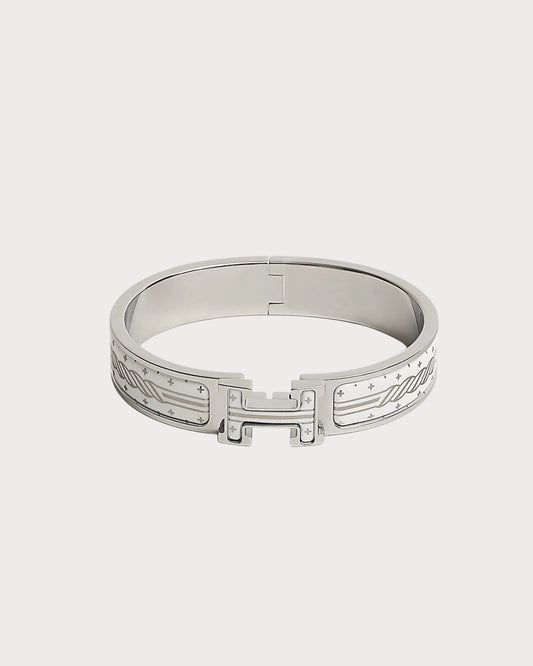 HERMES Clic H Quadrige au Fil Bracelet Metal(White)