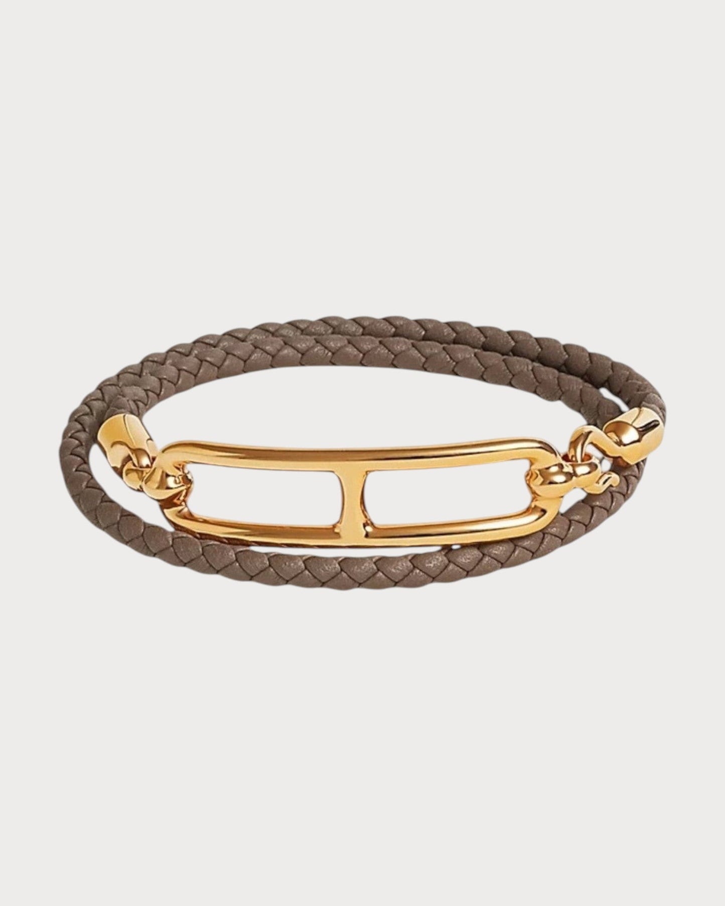 HERMES Roulis Double Tour Bracelet Swift Leather(Many/Gold)