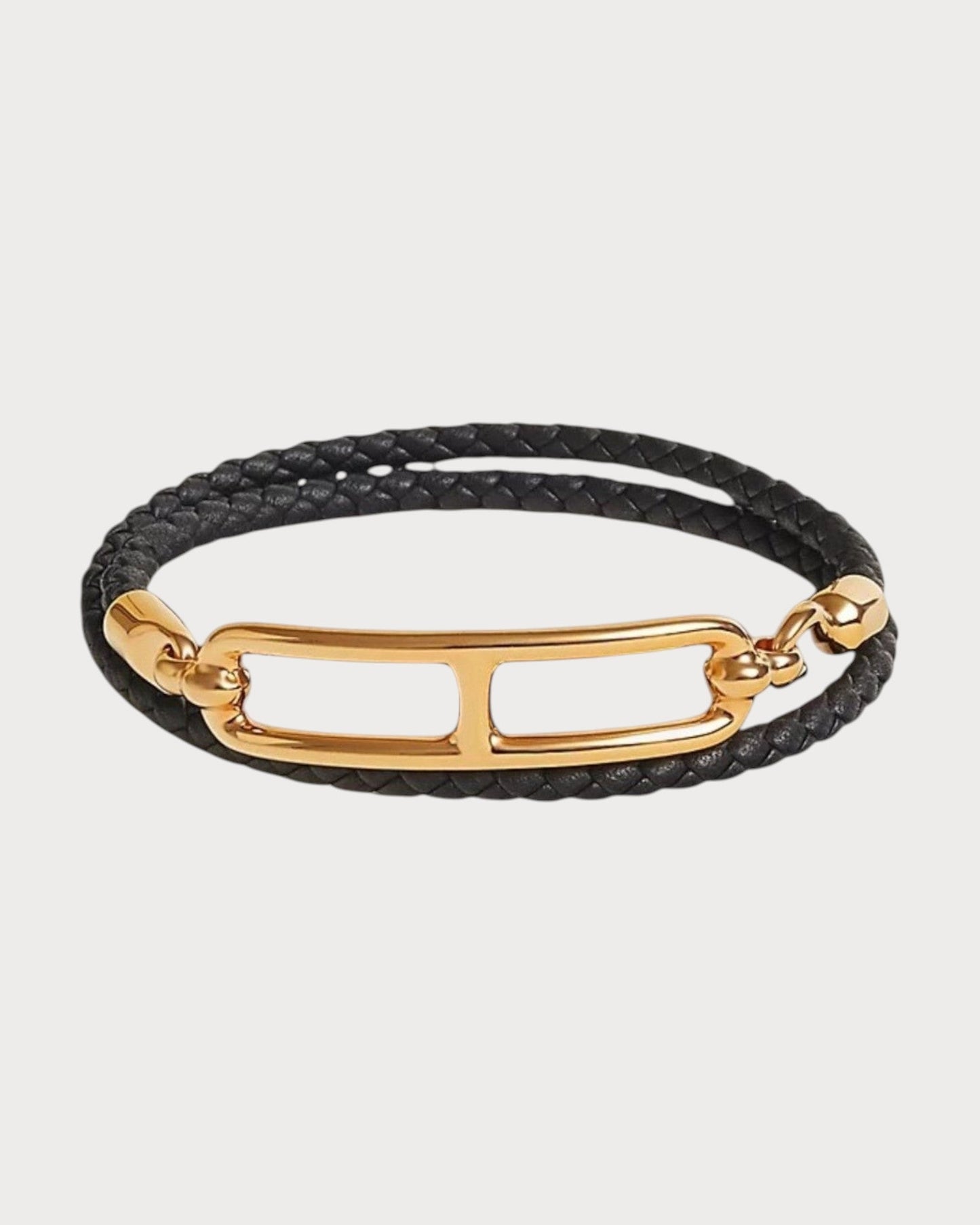 HERMES Roulis Double Tour Bracelet Swift Leather(Many/Gold)