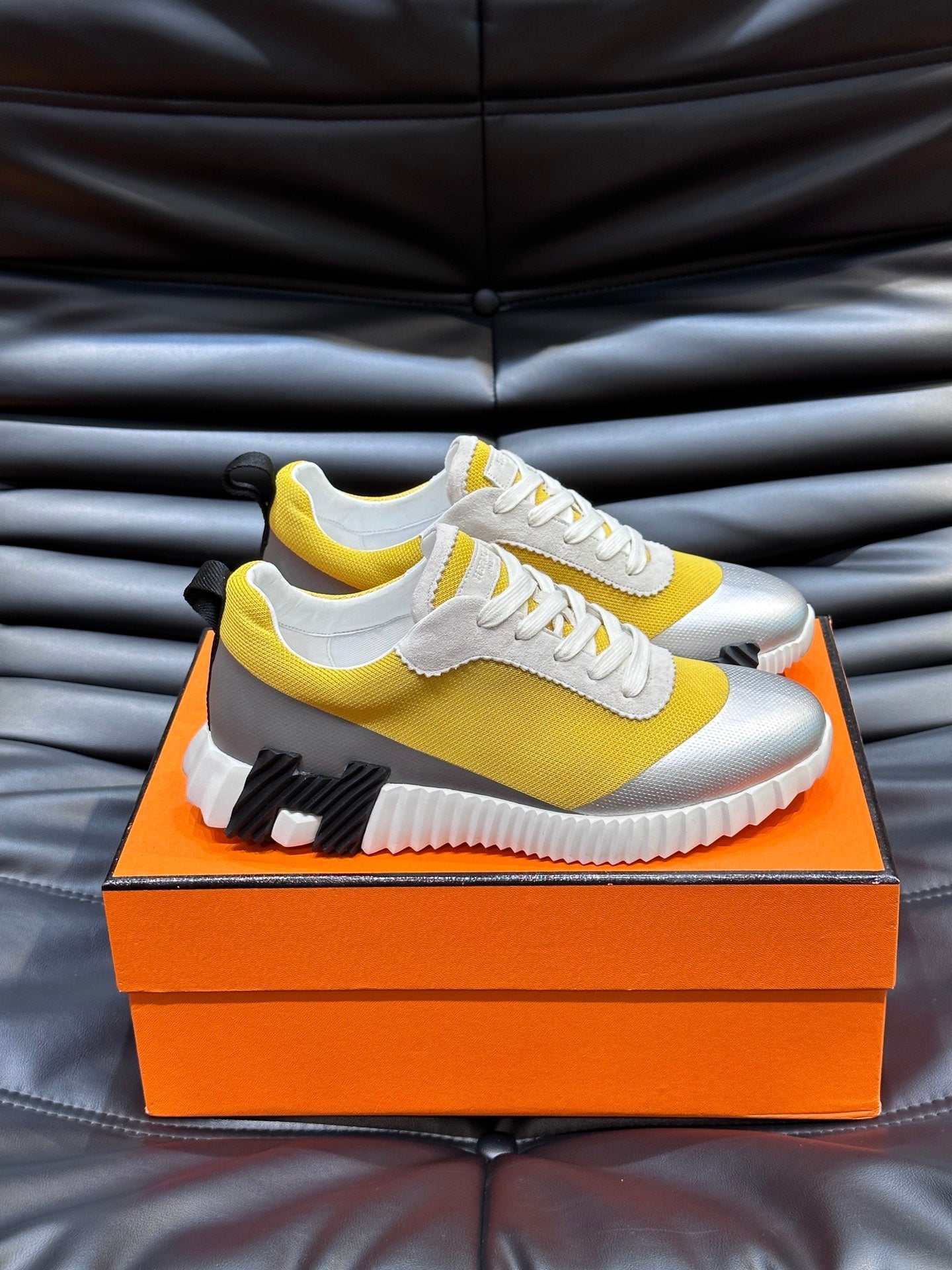 Hermès Bouncing Calfskin Mesh Sneakers