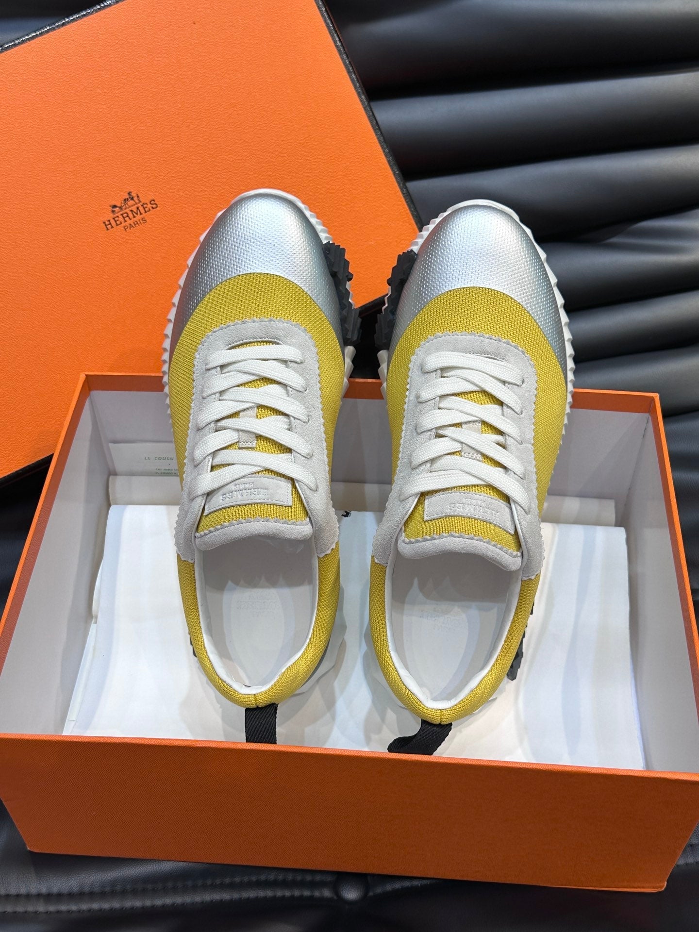 Hermès Bouncing Calfskin Mesh Sneakers
