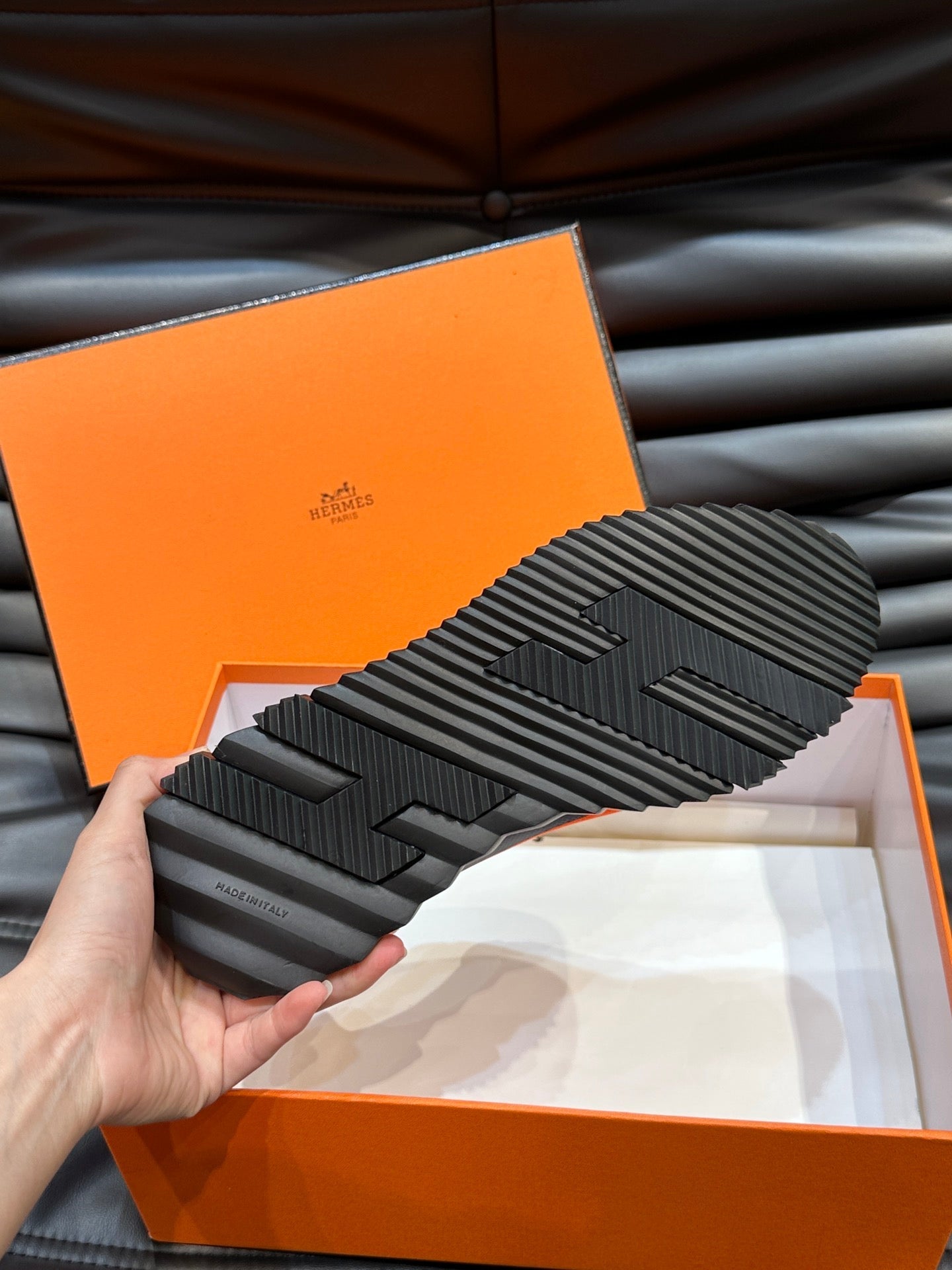 Hermès Bouncing Calfskin Mesh Sneakers