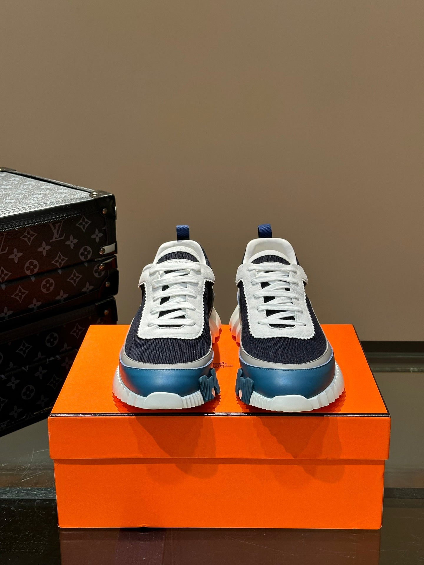 Hermès Bouncing Calfskin Mesh Sneakers