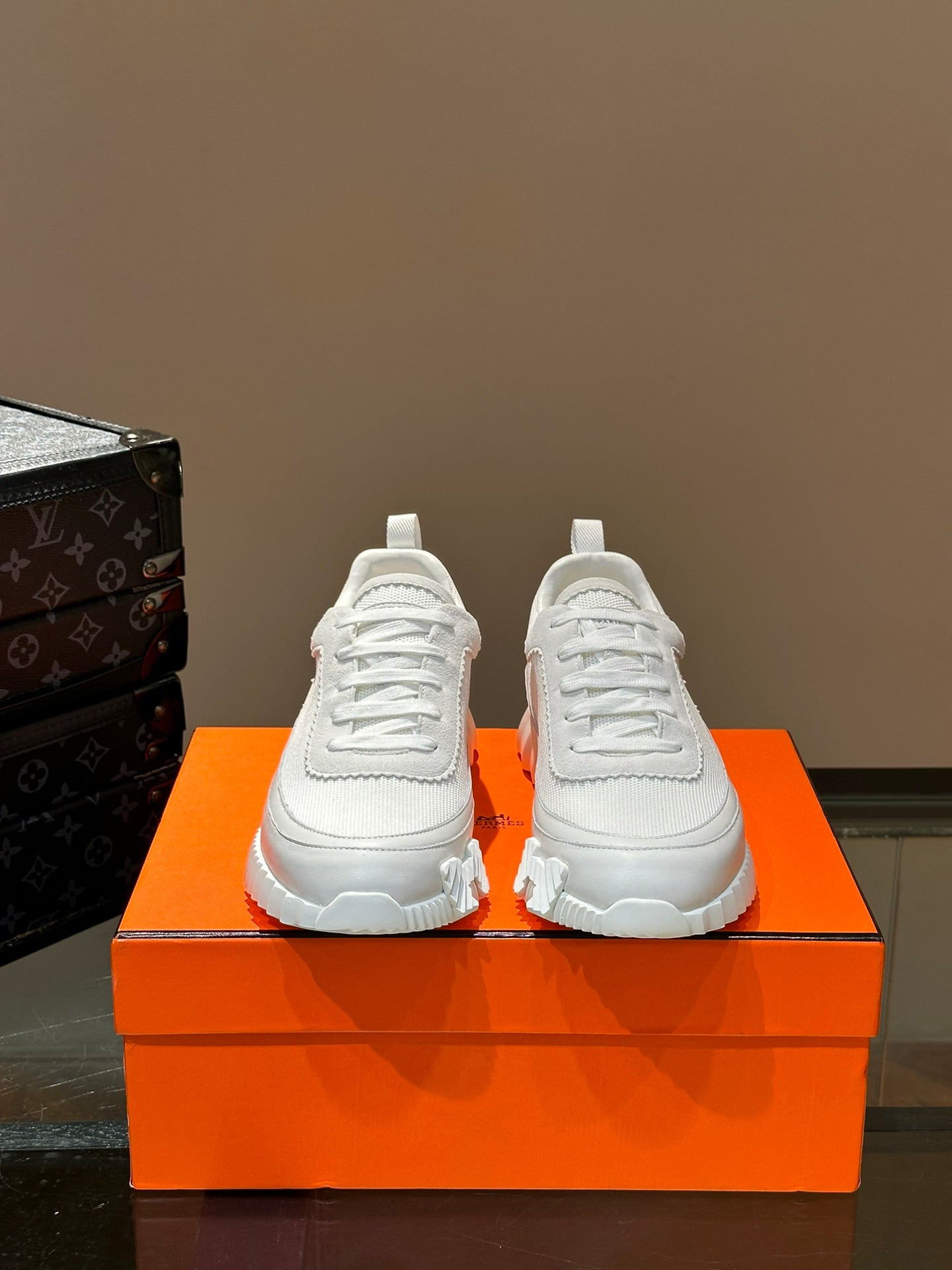 Hermès Bouncing Calfskin Mesh Sneakers