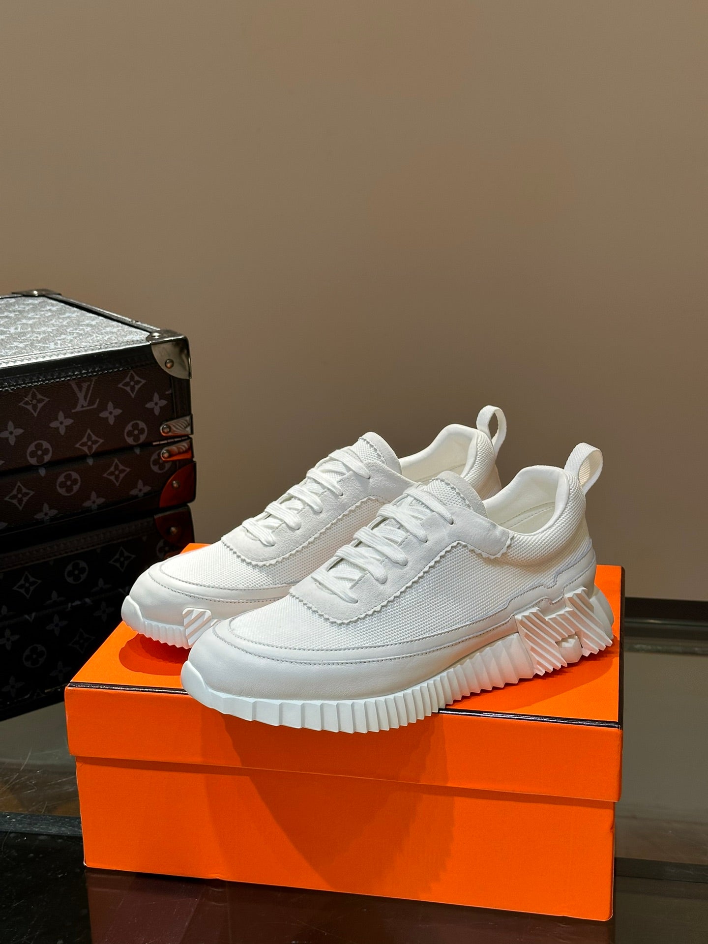 Hermès Bouncing Calfskin Mesh Sneakers