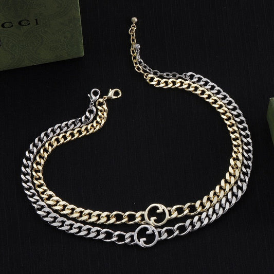 18K Double Gucci Chain Necklace