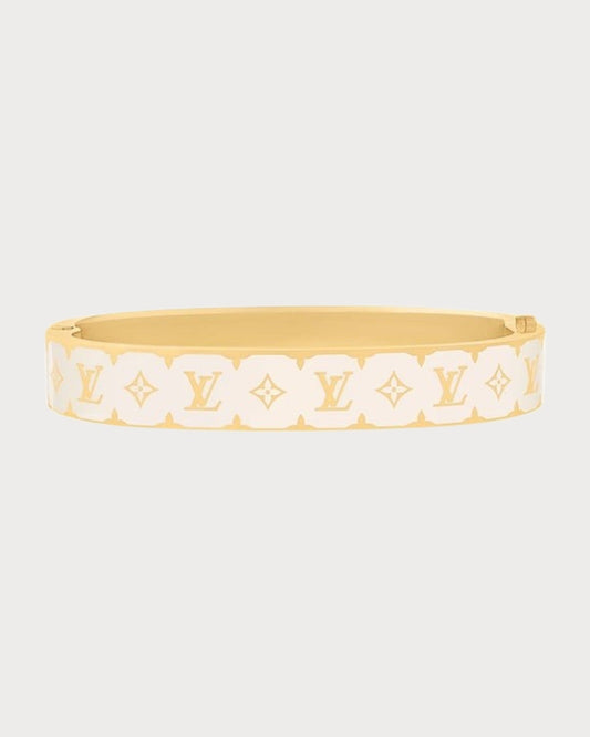 LOUIS VUITTON M1574M Nanogram Enamel Bracelet Metal(White)