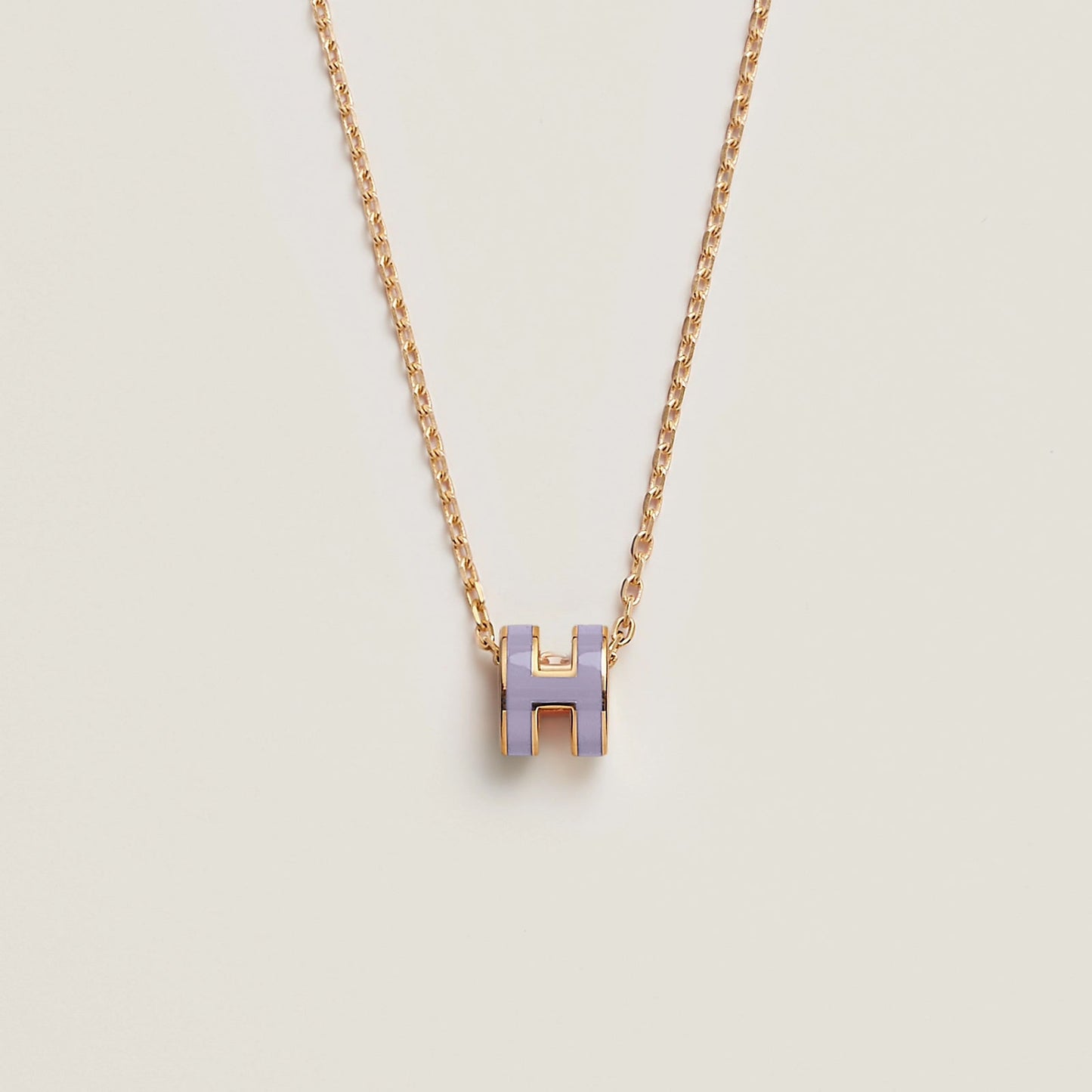 HERMES Gold Pop H Necklace Metal(Mini/Many)