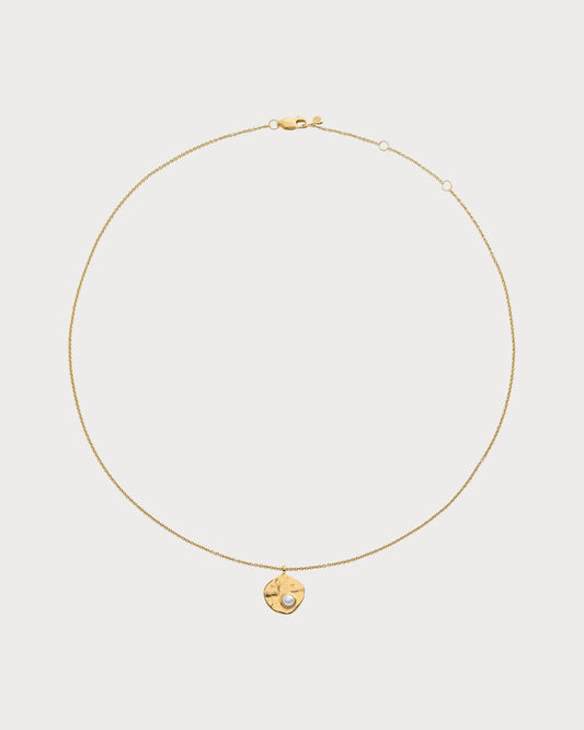 MONICA VINADER Capri 18ct Yellow Gold Vermeil and Pearl Disc Necklace(Gold)