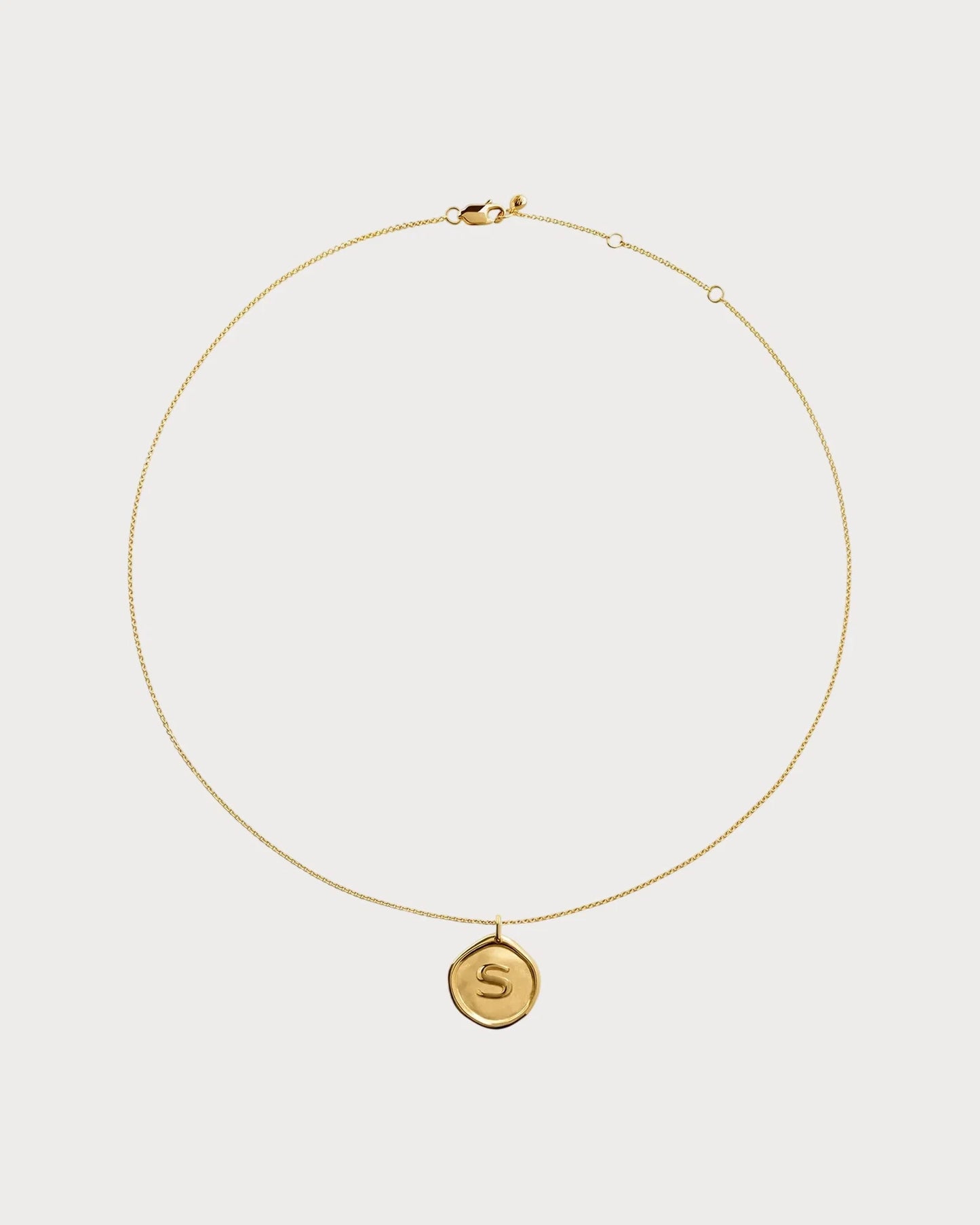 MONICA VINADER Initial S Stamp 18ct Yellow Gold Vermeil Necklace(Gold)