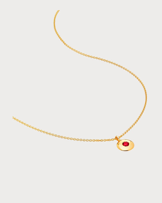 MONICA VINADER January birthstone and Garnet Pendant Necklace 925 Silver(Gold)