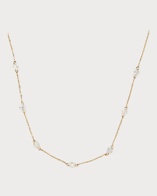 PERSEE Yellow Gold and Diamond 7-Stone Danae Necklace(Yellow Gold)