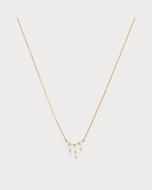 PERSEE Yellow Gold and Diamond Celeste Triangle Necklace(Yellow Gold)