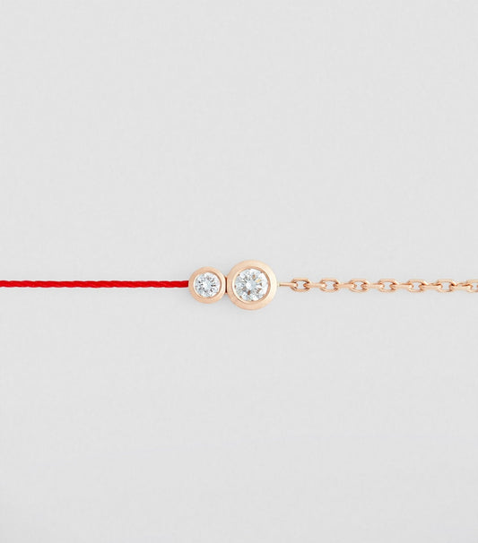 REDLINE Rose Gold and Diamond Infinite String-Chain Bracelet(Rose Gold)