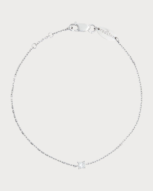 REDLINE White Gold and Diamond Princesse Bracelet(3 Colors)