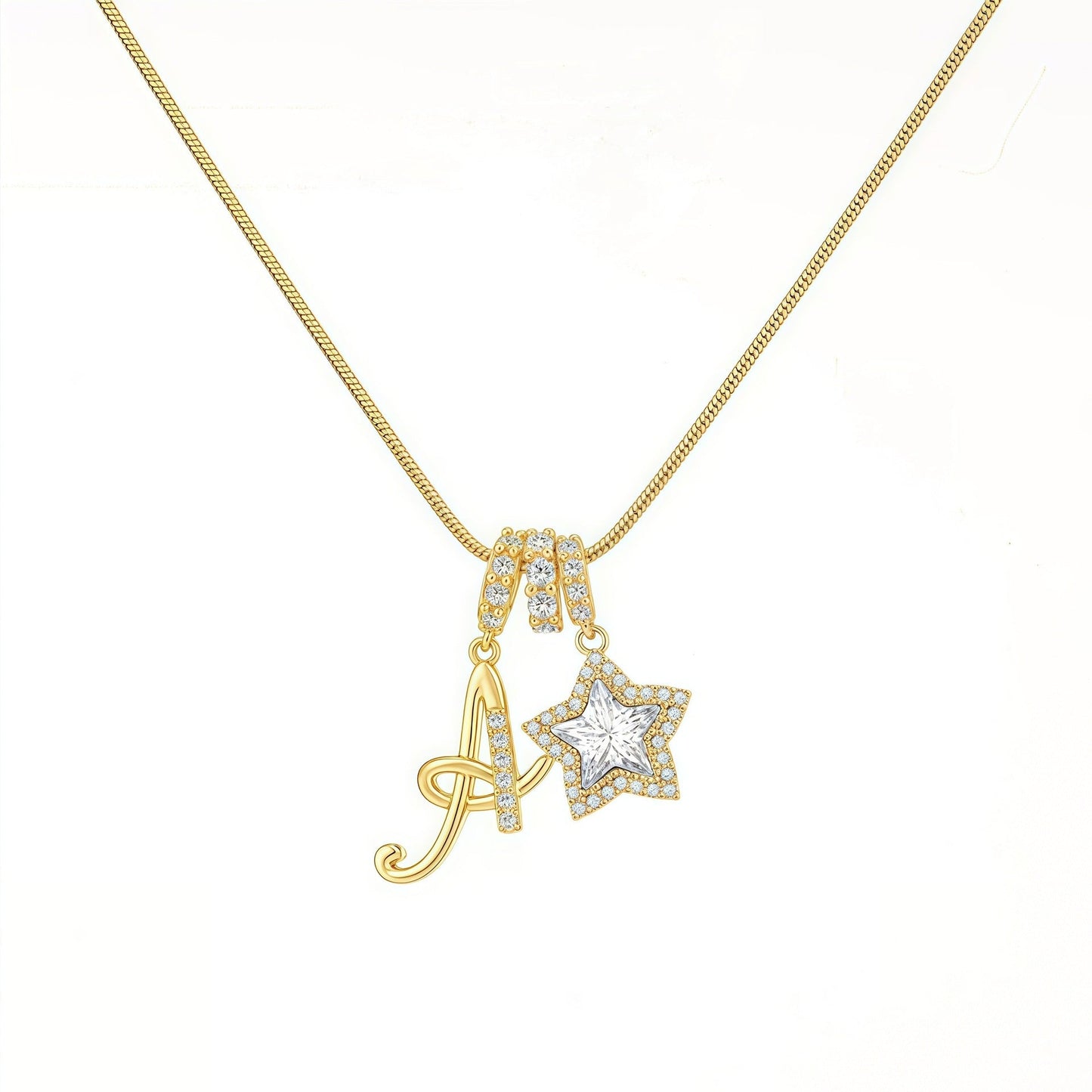 Initial & Star Pendant Necklace ¨C Waterproof & Tarnish-Free
