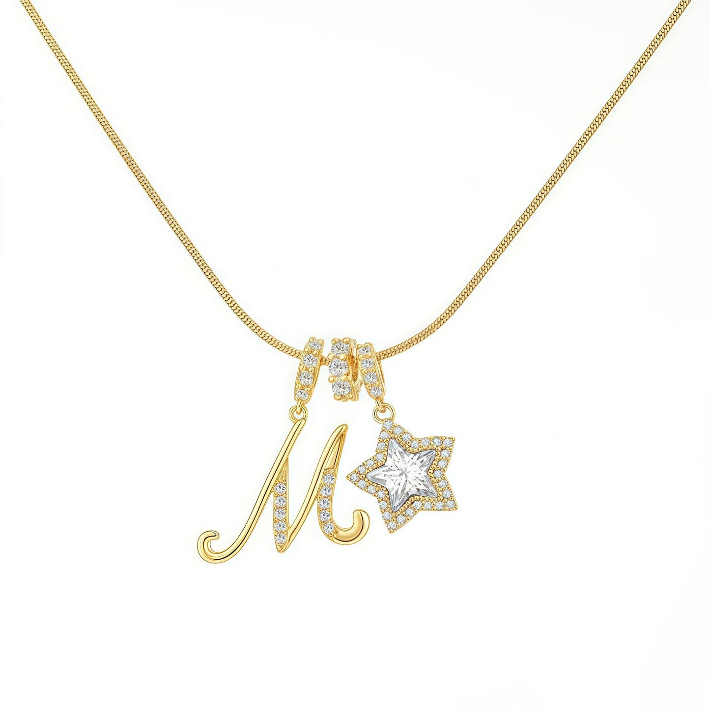 Initial & Star Pendant Necklace ¨C Waterproof & Tarnish-Free