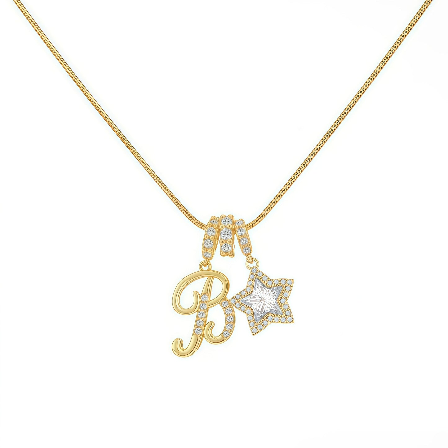 Initial & Star Pendant Necklace ¨C Waterproof & Tarnish-Free