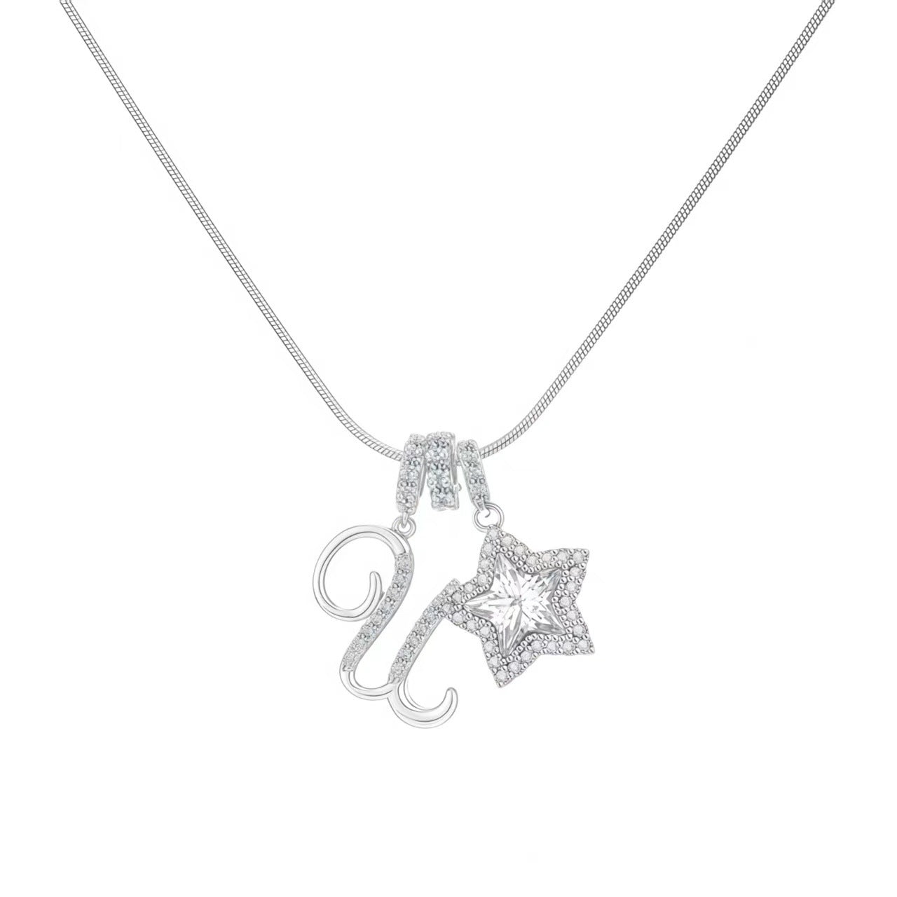 Initial & Star Pendant Necklace ¨C Waterproof & Tarnish-Free