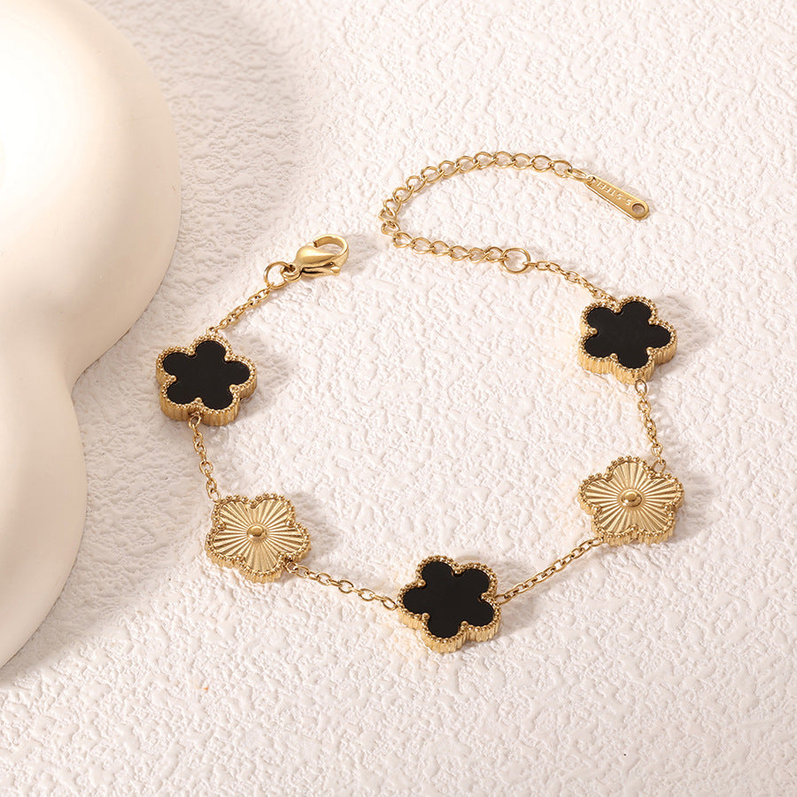 Elegant Five-Petal Flower Bracelet