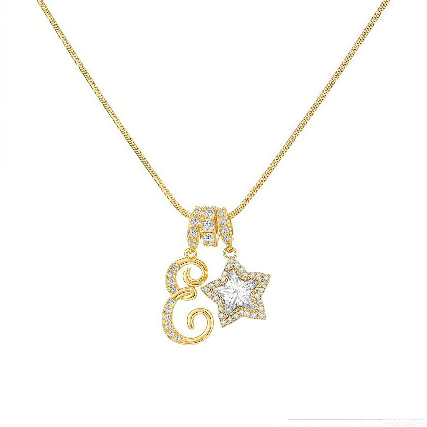 Initial & Star Pendant Necklace ¨C Waterproof & Tarnish-Free