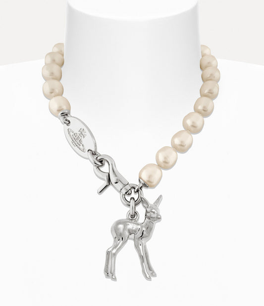 VIVIENNE WESTWOOD Monette Necklace Brass(Silver)